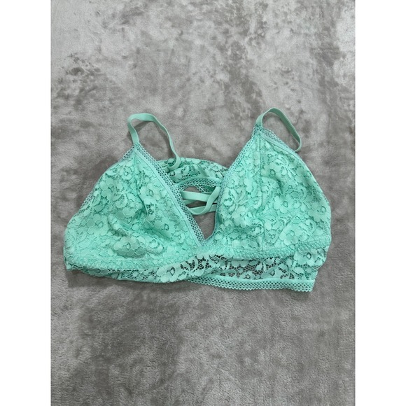 Xhilaration Other - Xhilaration Floral Lace Longline Bralette Mint Strappy Cross Back Size XL NWOT